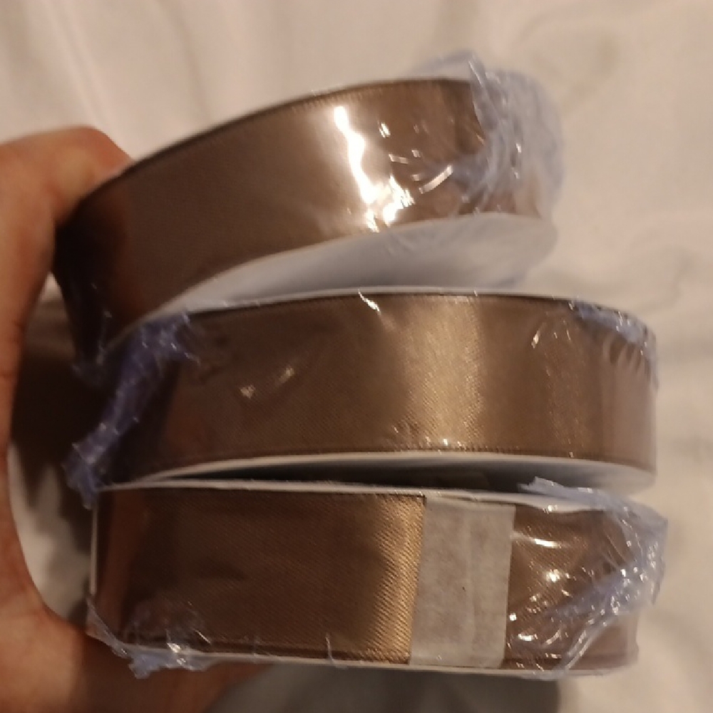3 Rolls Nwt Elegant Brown Ribbon Set